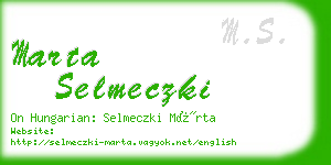 marta selmeczki business card